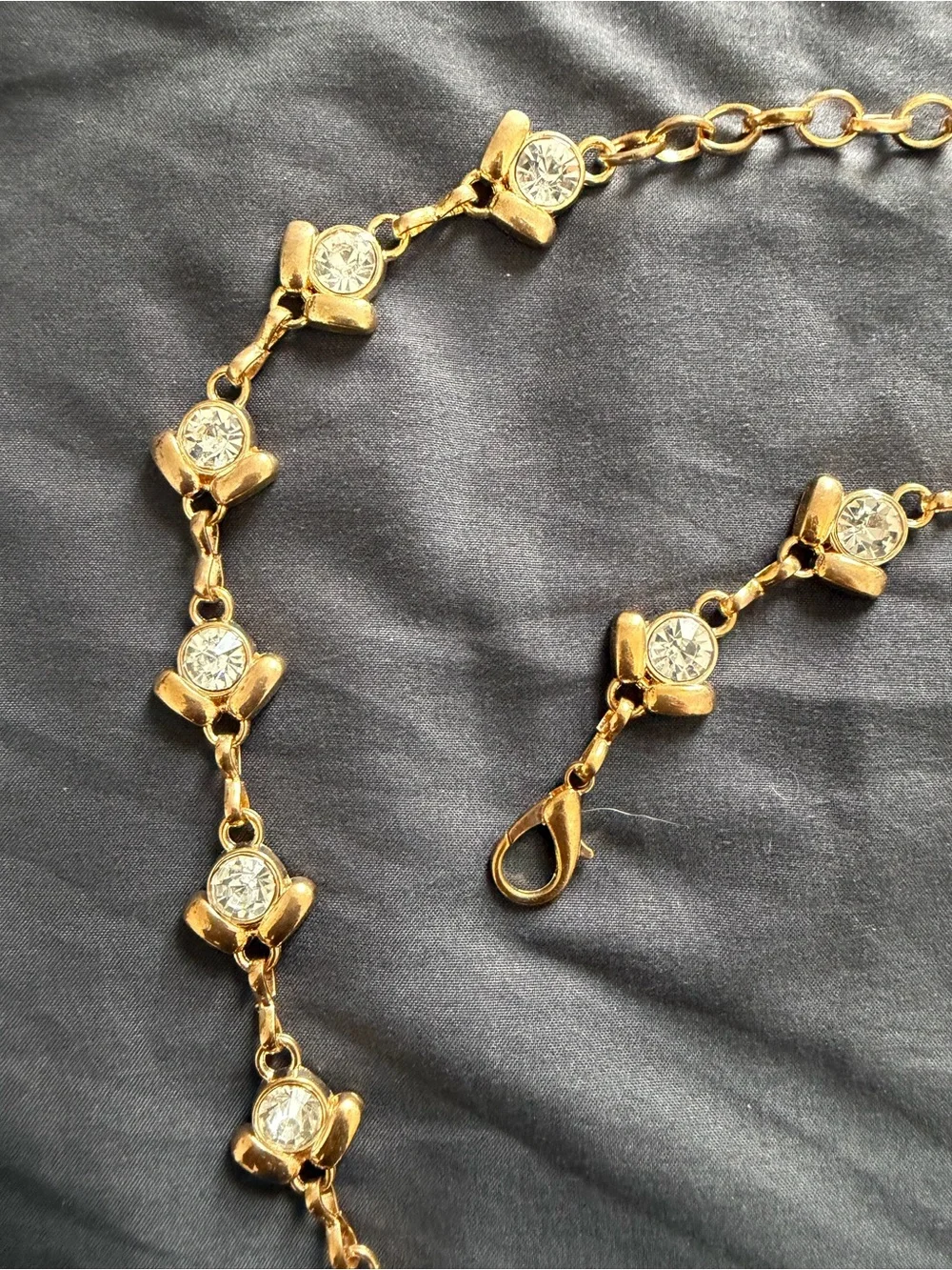Gold Crystal Accent Women's Belt - Elegant Chain Style